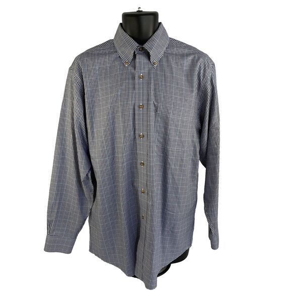 Mens Brooks Brothers Long Sleeve Button Down Shirt Size Medium Blue Checks - Picture 5 of 6